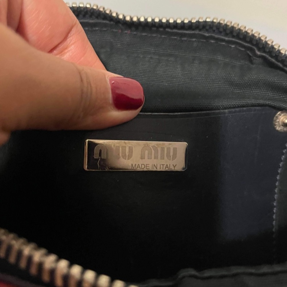 TODAY ONLY: Authentic MiuMiu Mini Red Black Suede Leather Handbag As IS - Picture 4 of 17
